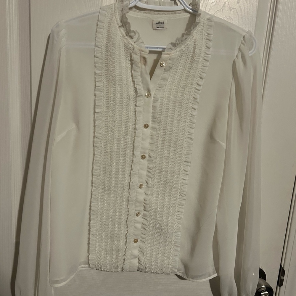 Wilfred Elegant White Ruffled Blouse